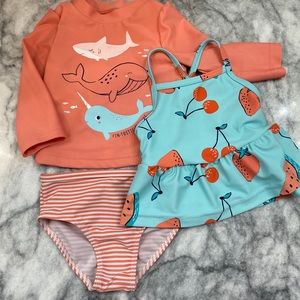 Baby girls swimsuit with rash guard